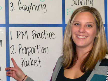Picture of a teacher in her classroom after graduating from SNU Tahoe's Masters of Arts in Teaching