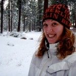 Evelina Rutdal, Psychology major, bundles up for a white winter in Tahoe