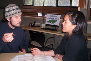 SNC Tahoe student comes to the tutoring center to seek additional help for class work and career development