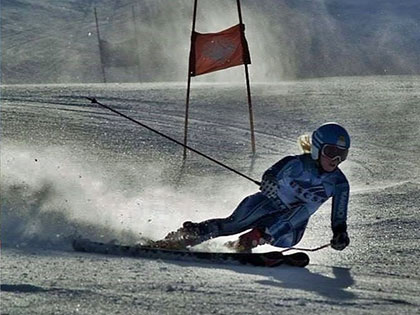 SNC alpine skiier Mihaela Kosi, 2nd place in GS at the 2018 USCSA Nationals