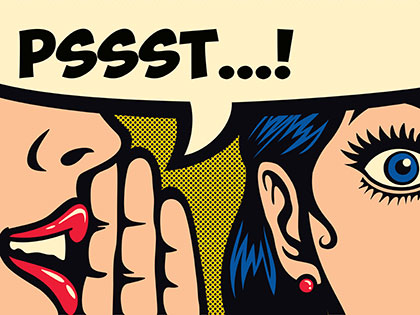 vintage comic book image of whispering secret - SUMMER GALA