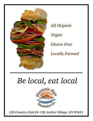 An ad created by SNU Tahoe Marketing students for Mountain High Sandwich Co.
