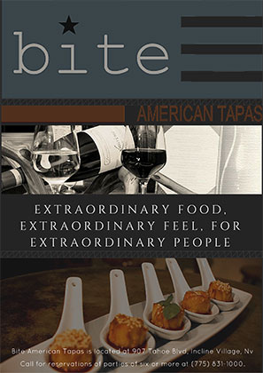 An ad created by SNU Tahoe Marketing students for Incline Village restaurant Bite