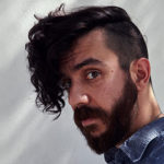 Portrait of poet Kaveh Akbar author of Calling a Wolf a Wolf and Pilgrim Bell