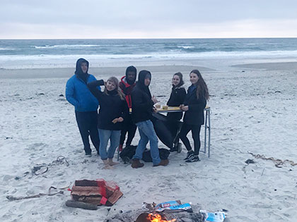 Biology students at Sierra Nevada College had a campfire on Pebble Beach in Monterey on a spring field course in animal diversity.