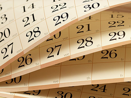 Stock image of a calendar used by SNC Tahoe.