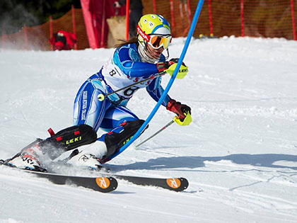 Francesca Curtolo, BSBM in Finance and Economics, skiing for SNC Tahoe