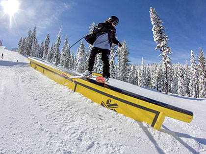 New Media Journalism student Gabby Dodd hits the rails at Northstar Ski Resort