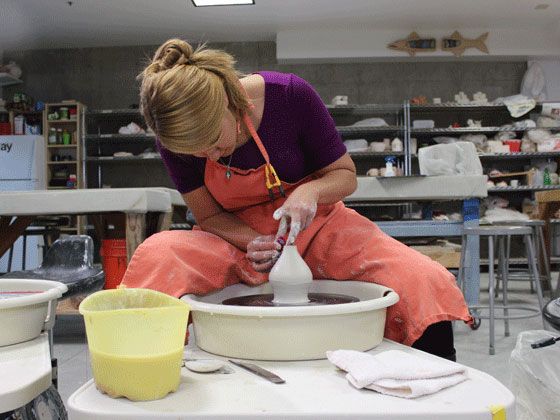 SNU ceramicist Flor Widmar at the wheel