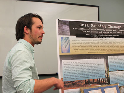 Interdisciplinary Studies student Rhett Gause won third place at the 2019 student symposium at SNC Tahoe.