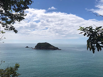 The Pacific Ocean from the beach at Manuel Antonio National Park in Costa Rica