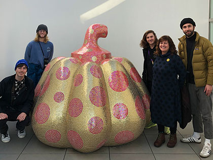 Sierra Nevada College art students at the Yayoi Kusama Museum in Tokyo Japan
