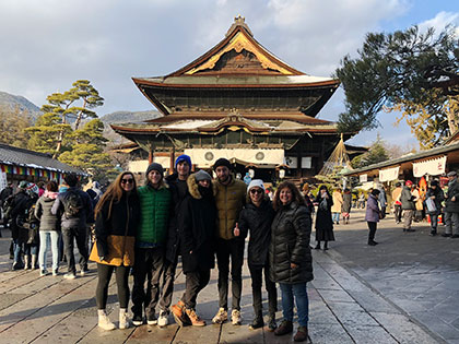 Sierra Nevada College art students at the Zenkoji Temple in Nagano Japan