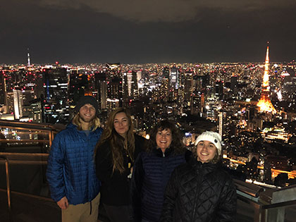 Sierra Nevada College art students above Tokyo Japan at night