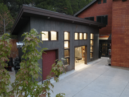 Sierra Nevada University Fine Arts' new kiln building houses 7 electric kilns, a 30 cubic foot Geil gas kiln, a 9 cubic foot Brodnax Raku kiln, and a 24 cubic foot soda kiln