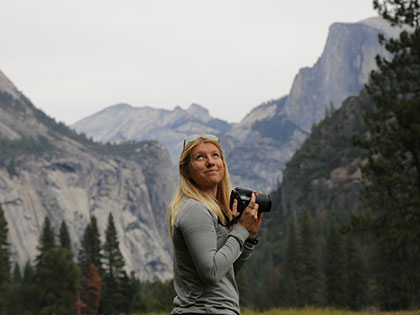 SNC Natural Resource Management major Mihaela Kosi in the Sierra Nevada mountains