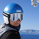SNU Natural Resource Management major Mihaela Kosi skiing above Lake Tahoe