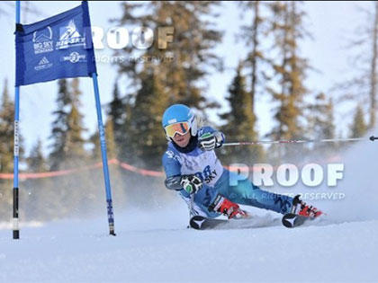 SNC Natural Resource Management major and skier Mihaela Kosi racing for the Eagles