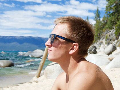 Cole Lyon enjoys the nice Tahoe sunshine
