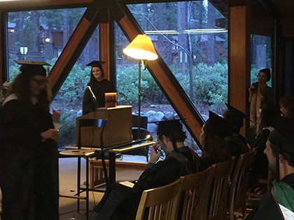Graduates from Sierra Nevada College's low-residency MFA in Creative Writing program on the SNC campus