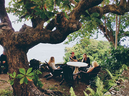 MFA in Creative Writing program students relaxing in the Caribbean