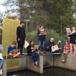 Masters of Fine Arts in Interdisciplinary Arts students gather to discuss work