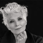 black and white portrait of Maye Musk