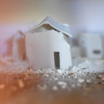 ceramic house sculpture by artist Shawnie Personius for her Perspectives in Design award exhibition at Sierra Nevada University
