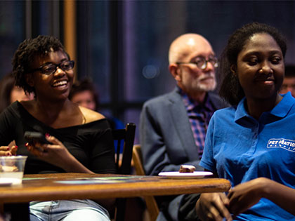 The audience at the 2019 Tahoe Slam, held at Sierra Nevada College during National Poetry Month