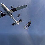 Digital Arts and Outdoor Adventure Leadership major Garrett Ramos skydiving