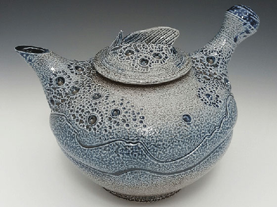 finned teapot by ceramicist Randy Brodnax