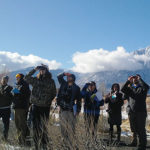 Watching a bald eagle on its nest, River Fork Ranch, Carson Valley NV, Sierra Nevada University Winter Raptor field course, January 2018