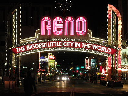 Reno, the Biggest Little City in the World, is a short drive away from SNU Tahoe