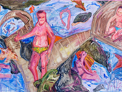 colorful painting - Slurpies in Paradise artist Kristin Hough