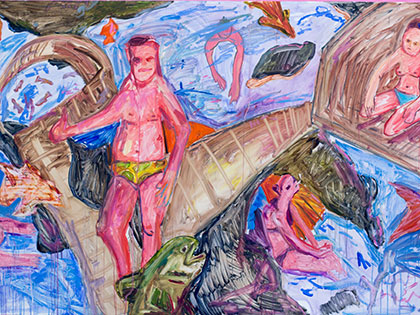 colorful painting - Slurpies in Paradise artist Kristin Hough