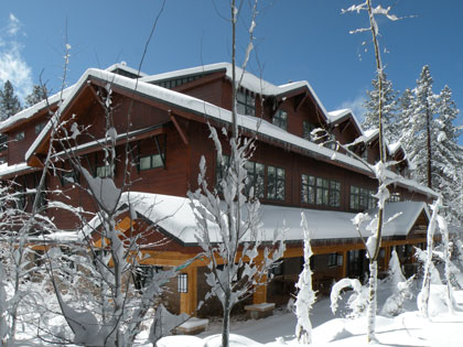 The Tahoe Center for Environmental Sciences, home of all SNU Tahoe Science courses, blanketed in snow 