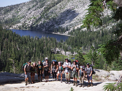 Students participate in Wilderness Orientation, a backpacking trip into Desolation Wilderness as a way to introduce new students to each other and to the Tahoe Basin