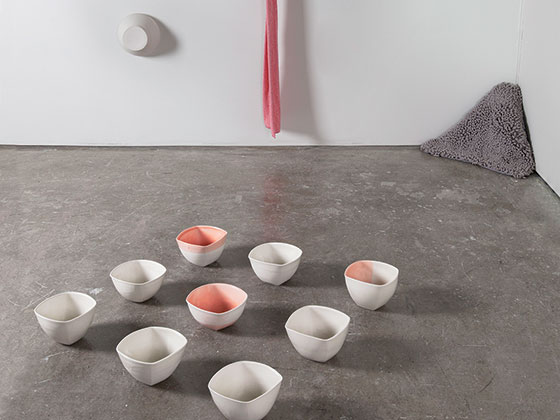 a ceramic installation by artist Flor Widmar