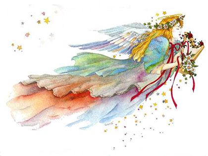 christmas angel with stars