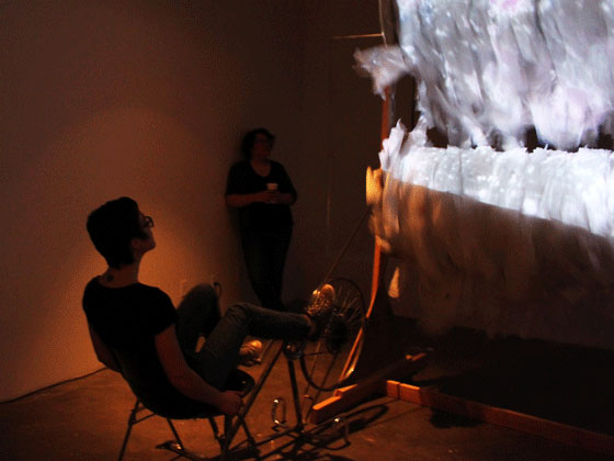 pedal-powered digital projections by student artist Jenna Bache at Sierra Nevada University