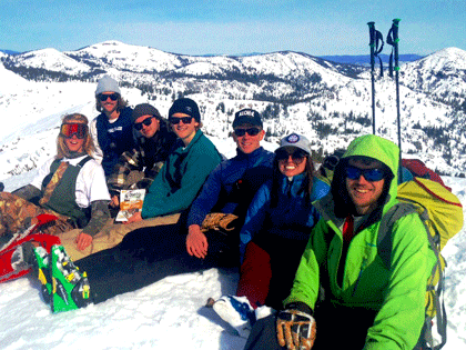 Dean of Students Will Hoida led a group of students backcountry skiing in the Tahoe Basin