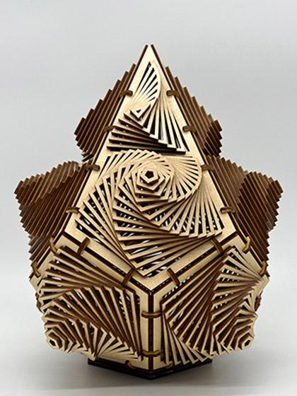 intricate lamp by laser-cut artist Eric Burns