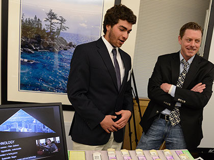 Business Symposium students discuss their business ideas at SNU Tahoe