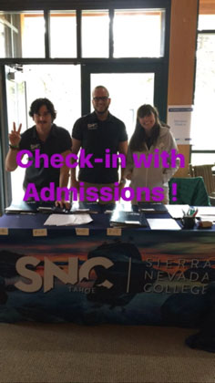 Sierra Nevada College Orientation Week fall 2017 - Step 1, check-in