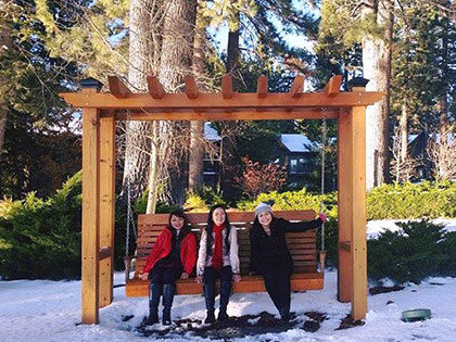 International Students explore the Lake Tahoe Basin after some snowfall