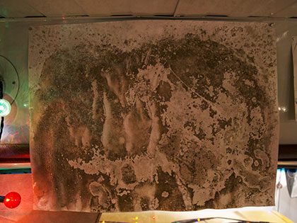 Bachelor of Fine Arts alumna Miranda McFarland displays a piece titled Texture at her exhibition In Sight