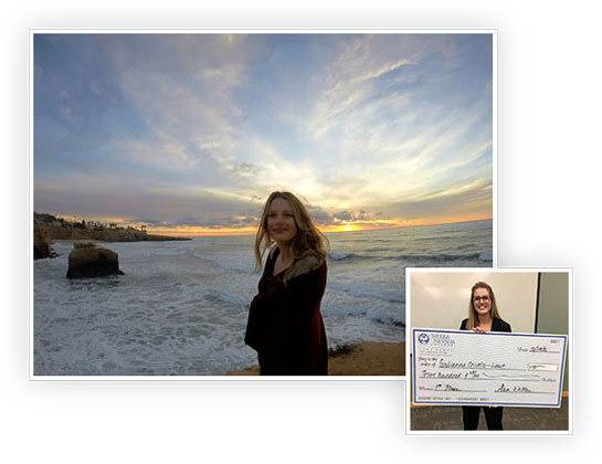 Sierra Nevada University entrepreneurship major Giulianna Crivello with her business plan competition award