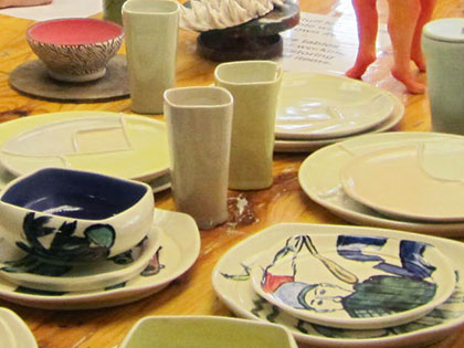 photo from SNC Tahoe's trip to Japan, plates and dishes set up for dinner