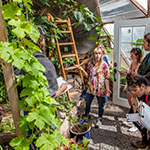 interdisciplinary students in sustainability visiting the Tahoe Food Network