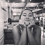 Hayden Takahashi, English major, is content while visiting restaurant in Incline Village